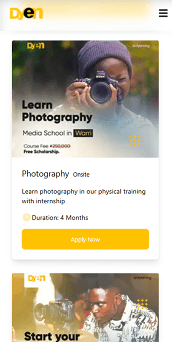 DYEN's website redesign Image 2