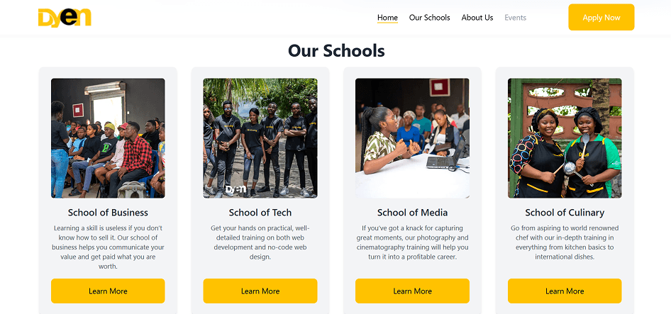 DYEN's website redesign Image 2