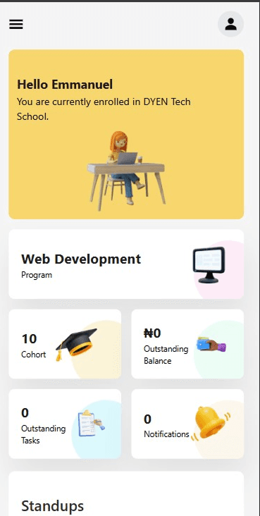 DYEN Student Dashboard Image 2